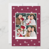 Modern Merry Christmas Paarse 7 Fotocollage Feestdagenkaart (Achterkant)