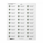 Modern Merry Christmas Palm Tree Retouradres Etiket (Full Sheet)