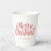 Modern Merry Christmas Paper Cups Papieren Bekers (Voorkant)