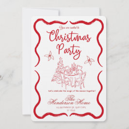 Modern Merry Christmas Party Invitation Kaart