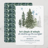 Modern Merry Christmas Party Invitation Kaart (Voorkant / Achterkant)