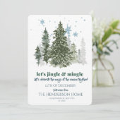 Modern Merry Christmas Party Invitation Kaart (Staand voorkant)