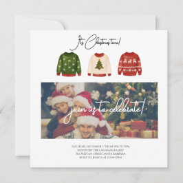 Modern Merry Christmas Party Invitation Kaart