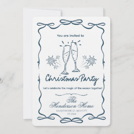 Modern Merry Christmas Party Invitation Kaart