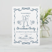 Modern Merry Christmas Party Invitation Kaart (Staand voorkant)