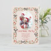 Modern Merry Christmas Party Invitation Kaart (Staand voorkant)