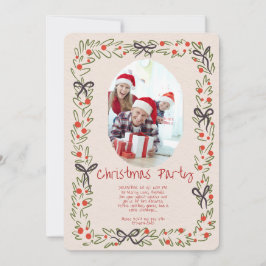Modern Merry Christmas Party Invitation Kaart