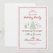 Modern Merry Christmas Party Invitation Kaart (Voorkant / Achterkant)