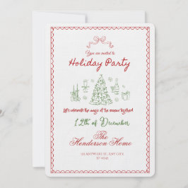 Modern Merry Christmas Party Invitation Kaart