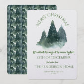 Modern Merry Christmas Party Invitation Kaart (Voorkant / Achterkant)