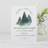 Modern Merry Christmas Party Invitation Kaart (Staand voorkant)