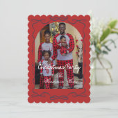 Modern Merry Christmas Party Invitation Kaart (Staand voorkant)