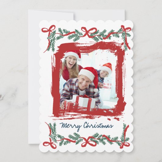 Modern Merry Christmas Party Invitation Kaart (Voorkant)