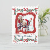 Modern Merry Christmas Party Invitation Kaart (Staand voorkant)