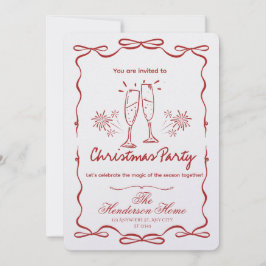 Modern Merry Christmas Party Invitation Kaart