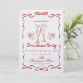 Modern Merry Christmas Party Invitation Kaart (Staand voorkant)