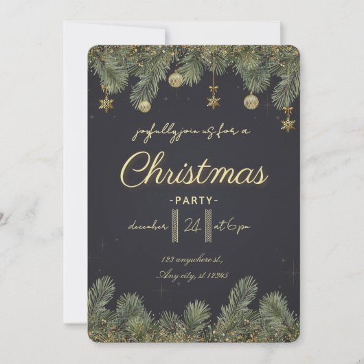 Modern Merry Christmas Party  Kaart (Voorkant)