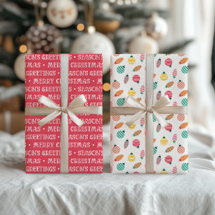 Modern Merry Christmas Patroon Inpakpapier Vel