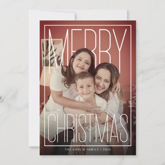 Modern Merry Christmas Photo Card Feestdagenkaart (Voorkant)
