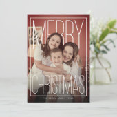 Modern Merry Christmas Photo Card Feestdagenkaart (Staand voorkant)