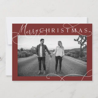 Modern Merry Christmas Photo Card Feestdagenkaart