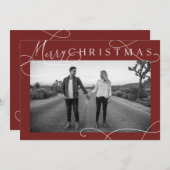 Modern Merry Christmas Photo Card Feestdagenkaart (Voorkant / Achterkant)