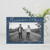 Modern Merry Christmas Photo Card Feestdagenkaart (Staand voorkant)