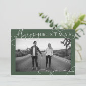 Modern Merry Christmas Photo Card Feestdagenkaart (Staand voorkant)