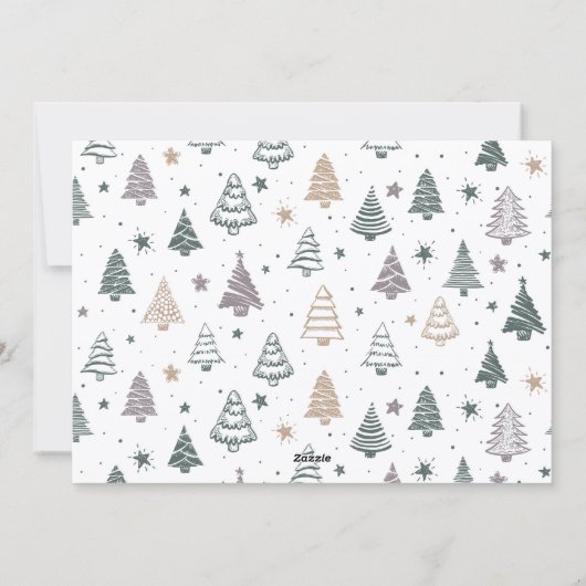 Modern Merry Christmas Photo Collage Grey Green Feestdagenkaart (Achterkant)