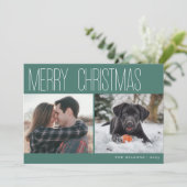 Modern Merry Christmas Photo Feestdagenkaart (Staand voorkant)