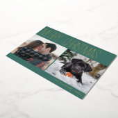 Modern Merry Christmas Photo Folie Feestdagenkaart (Gedraaid)