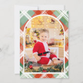 Modern Merry Christmas Photo Red Green Feestdagenkaart (Achterkant)