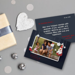 Modern Merry Christmas Photo wenskaart Feestdagenkaart