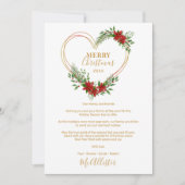 Modern Merry Christmas Poinsettias Heart Script (Voorkant)