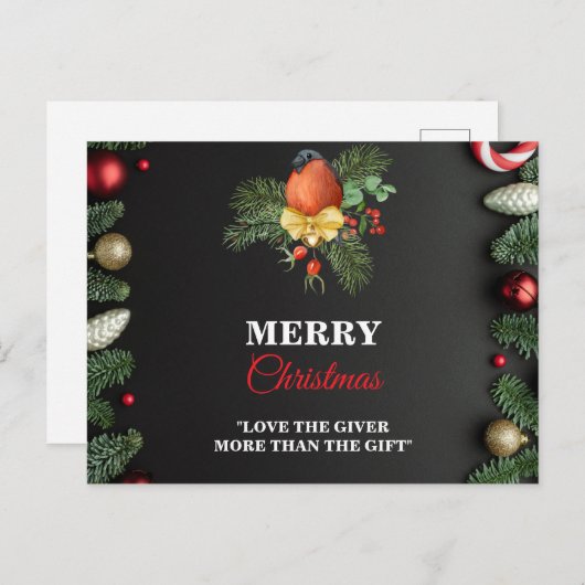 Modern Merry Christmas postercard  Briefkaart (Voorkant / Achterkant)