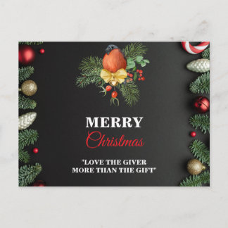 Modern Merry Christmas postercard  Briefkaart