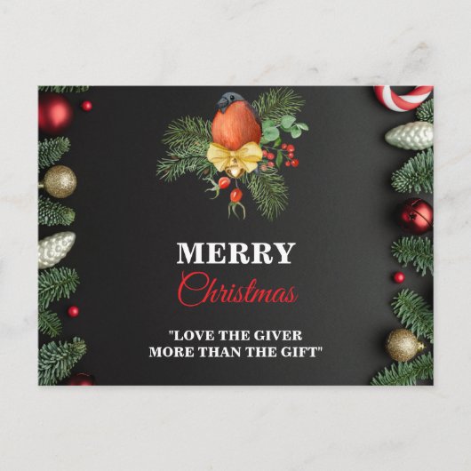 Modern Merry Christmas postercard  Briefkaart (Voorkant)