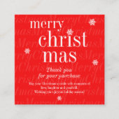 Modern Merry Christmas purchase thank you Vierkante Visitekaartje (Voorkant)