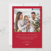 Modern Merry Christmas Red 5 Photo Feestdagenkaart (Achterkant)