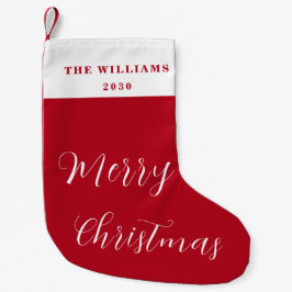 Modern Merry Christmas Red Minimaal Script Kleine Kerstsok