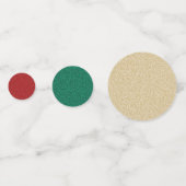 Modern Merry Christmas Rood Groen Goud Script Confetti (Achterkanten)