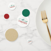 Modern Merry Christmas Rood Groen Goud Script Confetti (Groep)