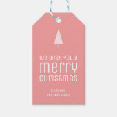 Modern Merry Christmas Roze Persoonlijk Cadeaulabel (Voorkant)