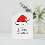 Modern Merry Christmas Santa Hat Postcard Feestdagenkaart (Staand voorkant)