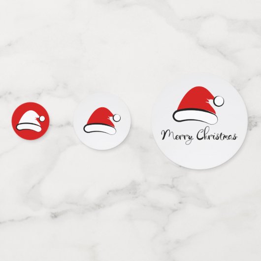 Modern Merry Christmas Santa Hat Table Confetti (Voorkanten)