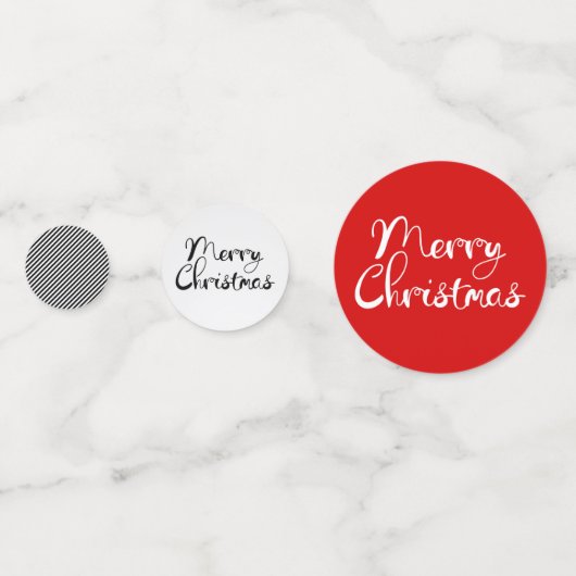 Modern Merry Christmas Santa Hat Table Confetti (Achterkanten)