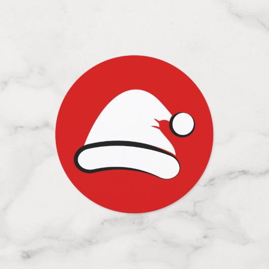 Modern Merry Christmas Santa Hat Table Confetti (Kleine voorkant)