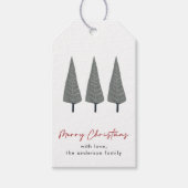 Modern Merry Christmas Scandi Tree Gift Labels Cadeaulabel (Voorkant)