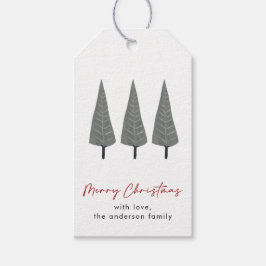 Modern Merry Christmas Scandi Tree Gift Labels Cadeaulabel