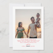 Modern Merry Christmas Script Family Photo  Feestdagenkaart (Achterkant)